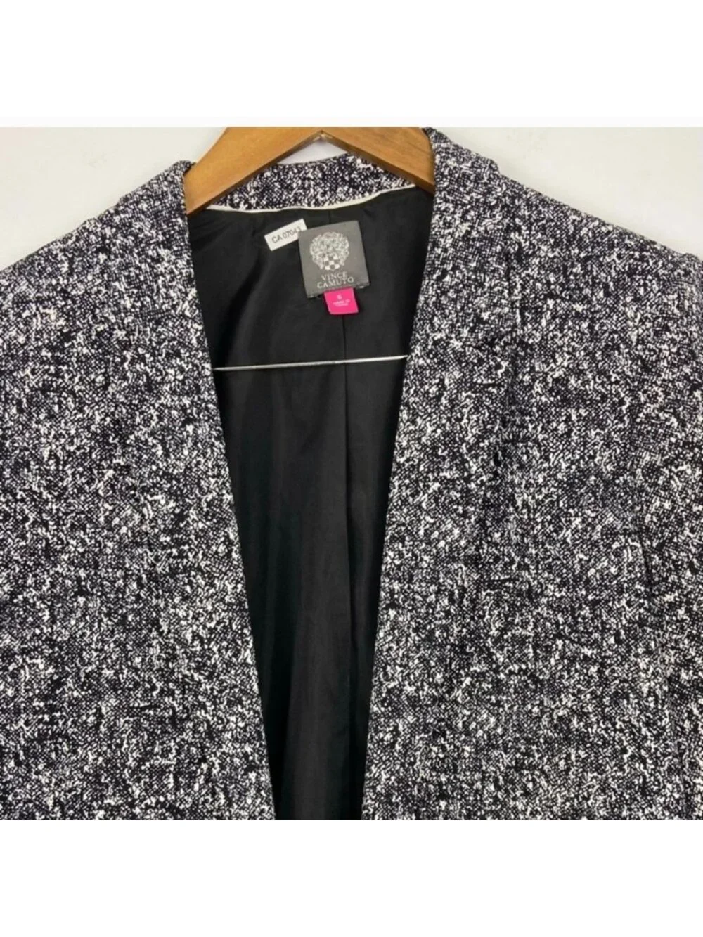 Vince Camuto Boyfriend Textured Black and White Blazer